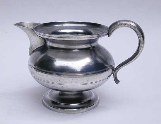 An Unmarked Pewter Creamer by Thomas D. Boardman