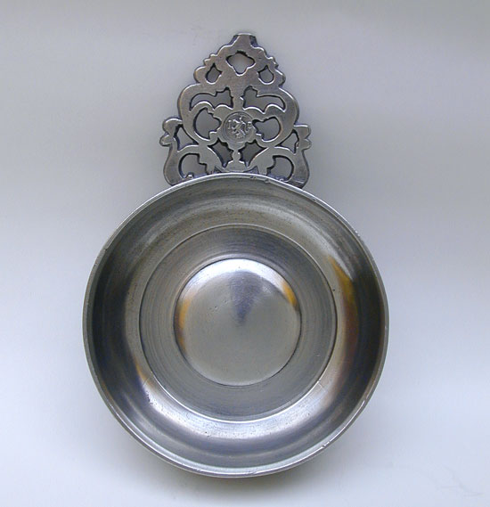  Gershom Jones Pewter Flower Handled  Porringer