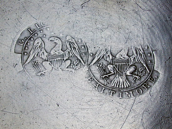 A Fine Single Reed Rim Pewter Plate by George Lightner