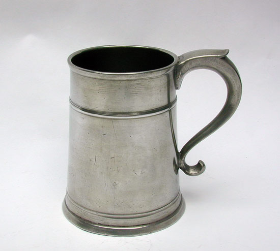 One of the Finest Connecticut Pewter Pint Mugs Extant