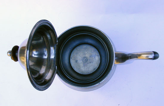 A Boardman & Co Double Belly Pewter Coffeepot