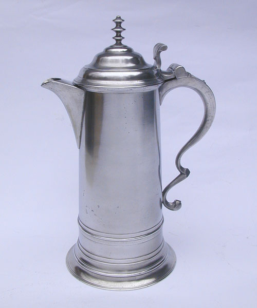 A Boardman & Co Triple-tiered Finial Pewter Flagon