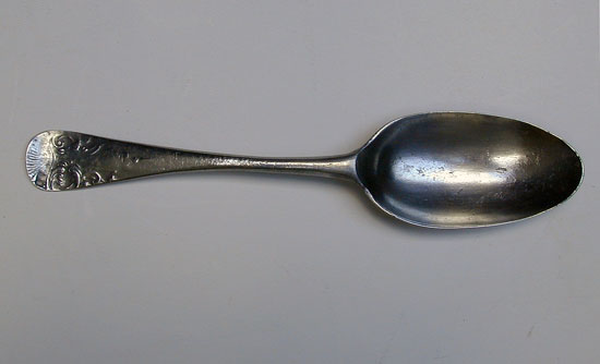 Wonderful Decorated 18th Century Pewter Tablespoon