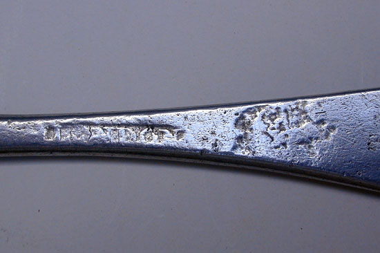 Wonderful Decorated 18th Century Pewter Tablespoon