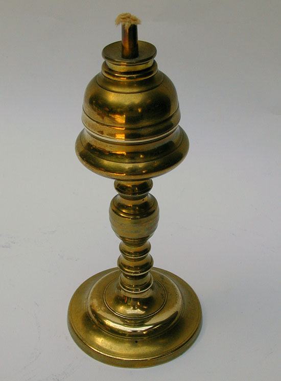 A Cast Brass Whale Oil Lamp